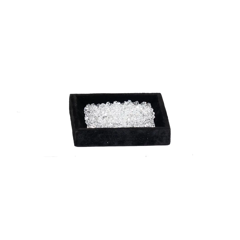 small jewellery tray velvet black small front view with gens TRAV84L