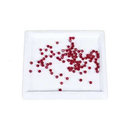 small jewellery tray velvet white large top view with gens TRAV84L