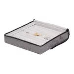 Large Travel Ring Case velvet open side view with jewellery ZTRR80DGGR
