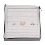 Large Travel Ring Case velvet open stand with jewellery ZTRR80DGGR