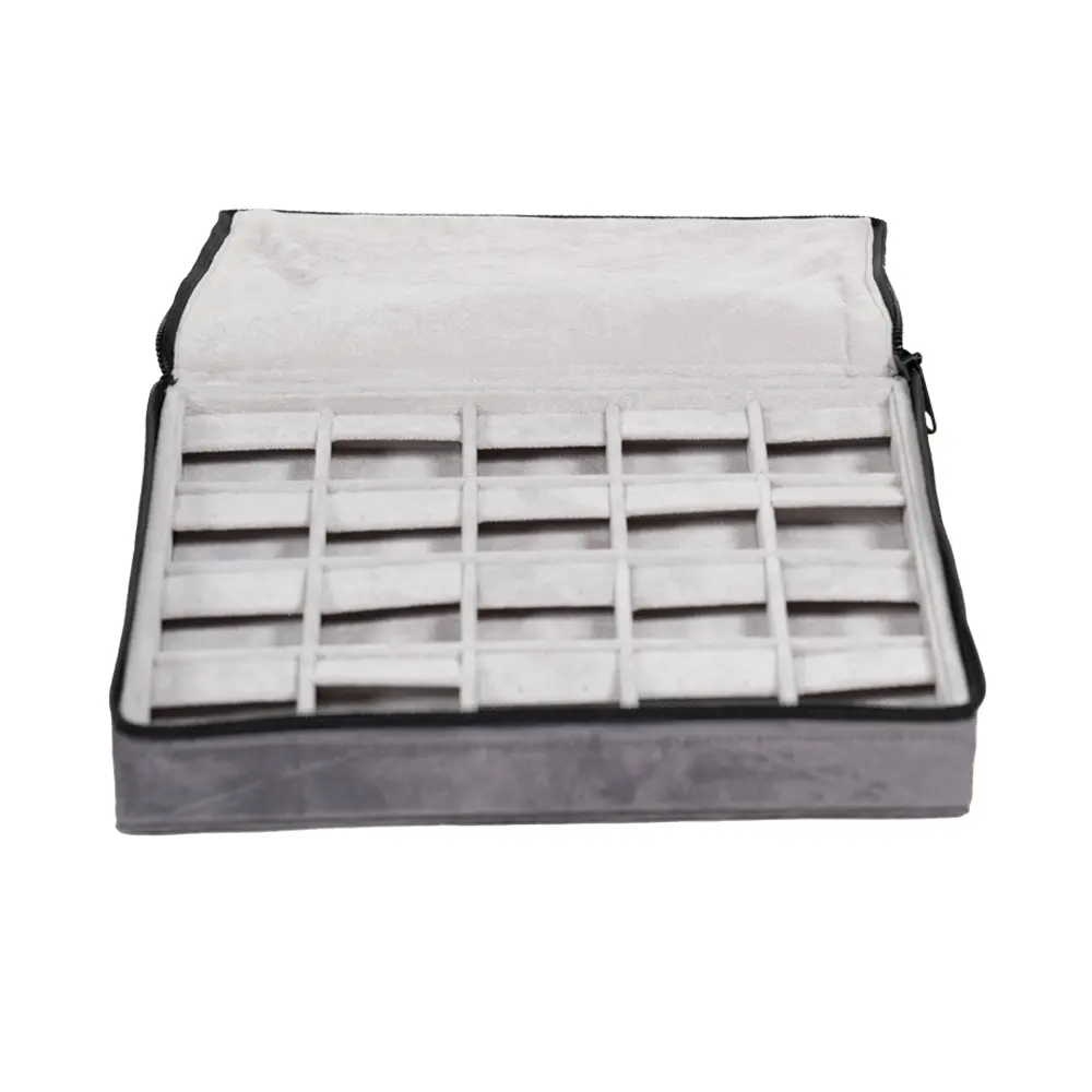 Large Travel earring Case velvet open front ZTRE80DGDR