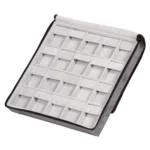 Large Travel earring Case velvet open stand side view ZTRE80DGDR
