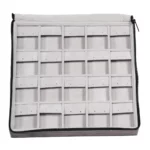 Large Travel earring Case velvet open stand view ZTRE80DGDR