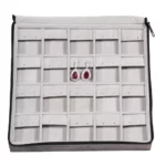 Large Travel earring Case velvet open stand view with jewellery ZTRE80DGDR