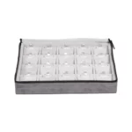 Large Travel necklace Case velvet open front view ZTRP80DGDR
