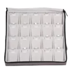 Large Travel necklace Case velvet open stand front view ZTRP80DGDR