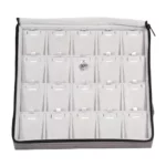 Large Travel necklace Case velvet open stand front view with jewellery ZTRP80DGDR