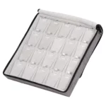 Large Travel necklace Case velvet open stand side view ZTRP80DGDR