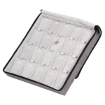 Large Travel necklace Case velvet open stand side view with jewellery ZTRP80DGDR