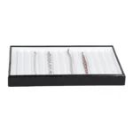 bracelet display tray leatherette side front view with bracelet TRB81
