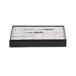 earring display tray small front view with jewellery TRE82BLGR