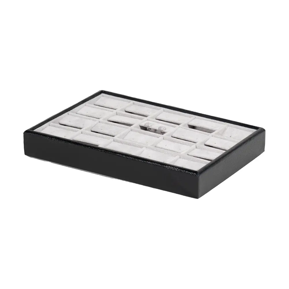 earring display tray small side view with jewellery TRE82BLGR