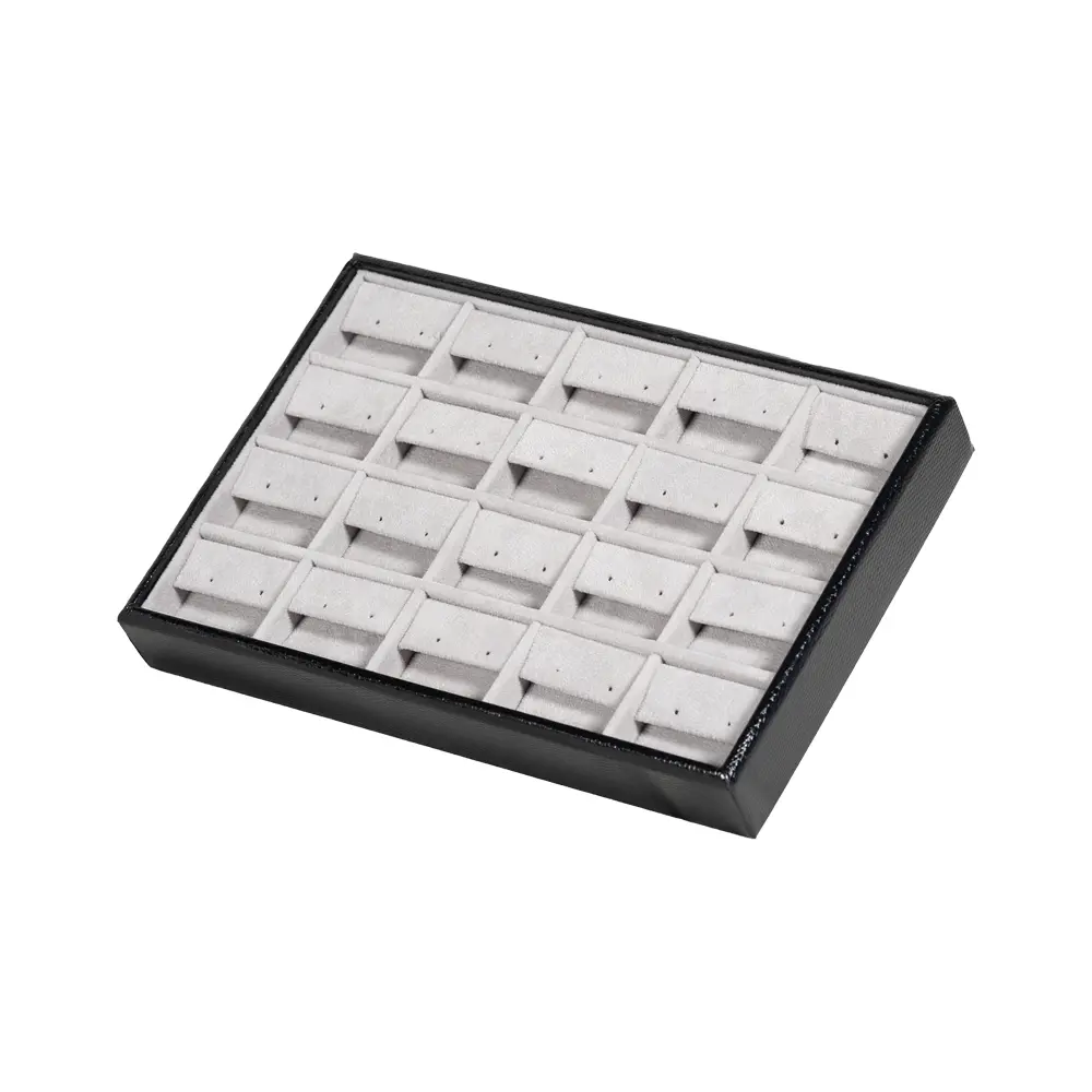 earring display tray small stand side view TRE82BLGR