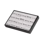 earring display tray small stand side view with jewellery TRE82BLGR