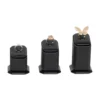 jewellery display holder ring 3in1 leatherette black front-view with jewellery 02 RS82LMS