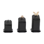 jewellery display holder ring 3in1 leatherette black front-view with jewellery 02 RS82LMS