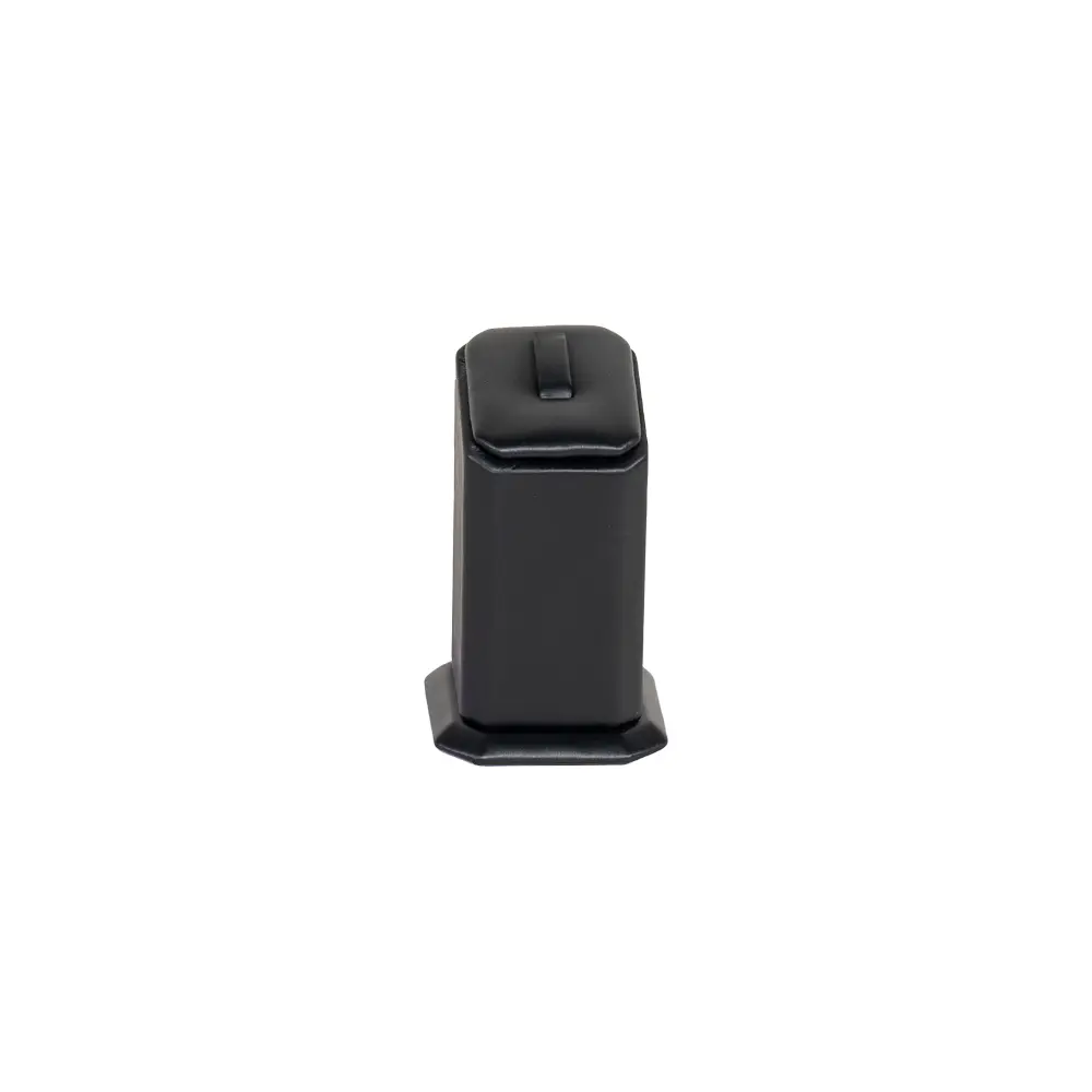 Jewellery display holder ring 3in1 leatherette large size black front view RS82LMS
