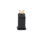 jewellery display holder ring 3in1 leatherette large size black front view with ring RS82LMS