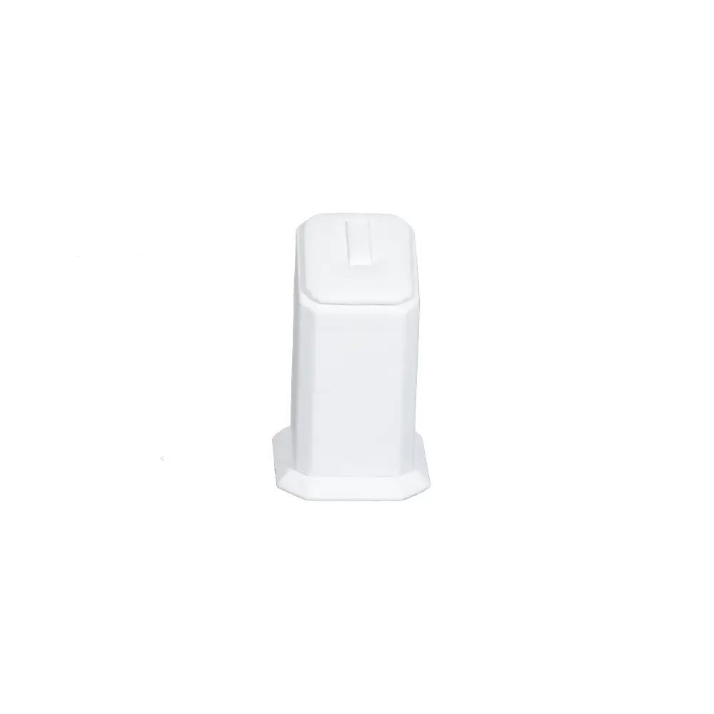 jewellery display holder ring 3in1 leatherette large size white front view RS82LMS
