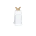 jewellery display holder ring 3in1 leatherette large size white front view with ring RS82LMS