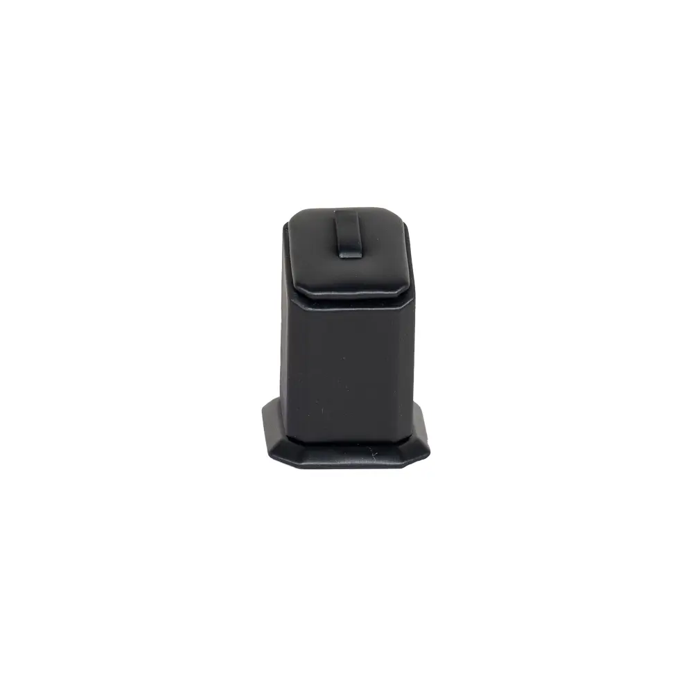 jewellery display holder ring 3in1 leatherette medium size black front view RS82LMS