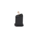 Jewellery display holder ring 3in1 leatherette medium size black side view with ring RS82LMS