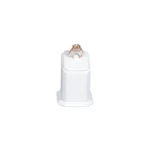 jewellery display holder ring 3in1 leatherette medium size white front view with ring RS82LMS