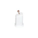 jewellery display holder ring 3in1 leatherette medium size white side view with ring RS82LMS