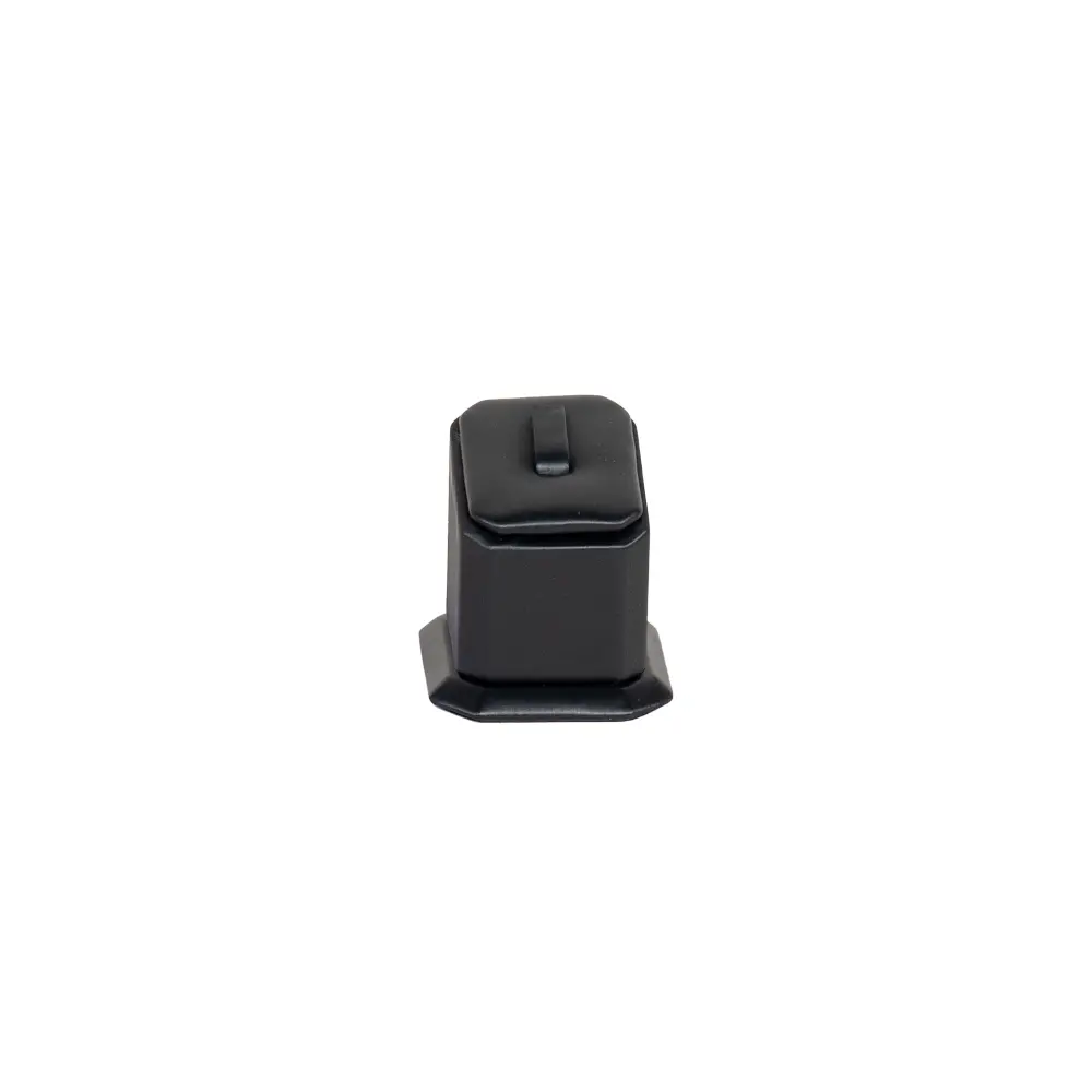 jewellery display holder ring 3in1 leatherette-small size black front view RS82LMS