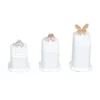 jewellery display holder ring 3in1 leatherette white front view with jewellery 02 RS82LMS