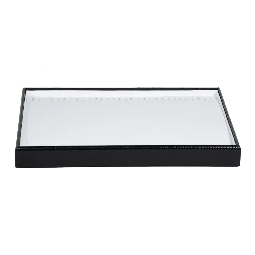leatherette Stackable jewellery tray bracelet tray side view TRB81