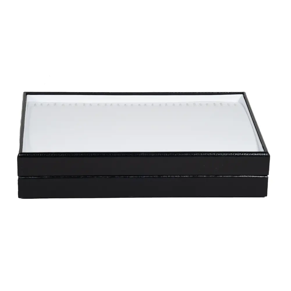leatherette Stackable jewellery tray bracelet tray side view two TRB81