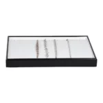 leatherette Stackable jewellery tray bracelet tray side view with bracelet TRB81