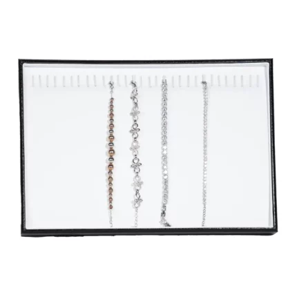 leatherette Stackable jewellery tray bracelet tray top view with bracelet TRB81