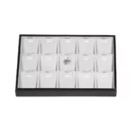 necklace display tray small side front view with jewellery TRP88BLGR