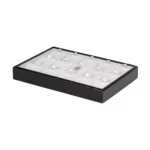 necklace display tray small stand side view with jewellery TRP88BLGR