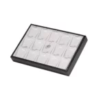 necklace display tray small stand side view with jewellery TRP88BLGR 2