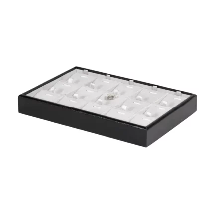 necklace display tray small stand side view with jewellery TRP88BLGR
