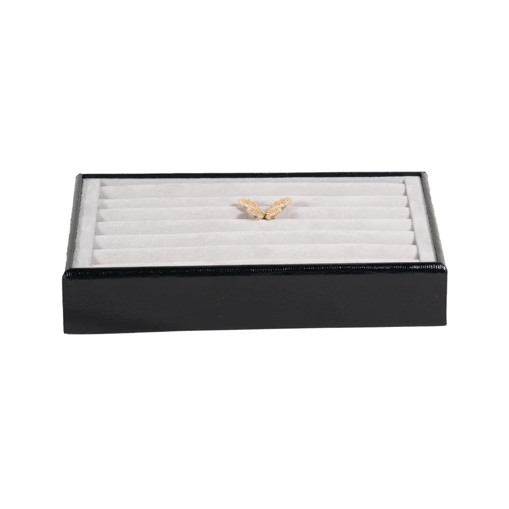 ring-display-tray-small-front-view-with-jewellery-TRR88BLGR ring display tray small front view with jewellery TRR88BLGR