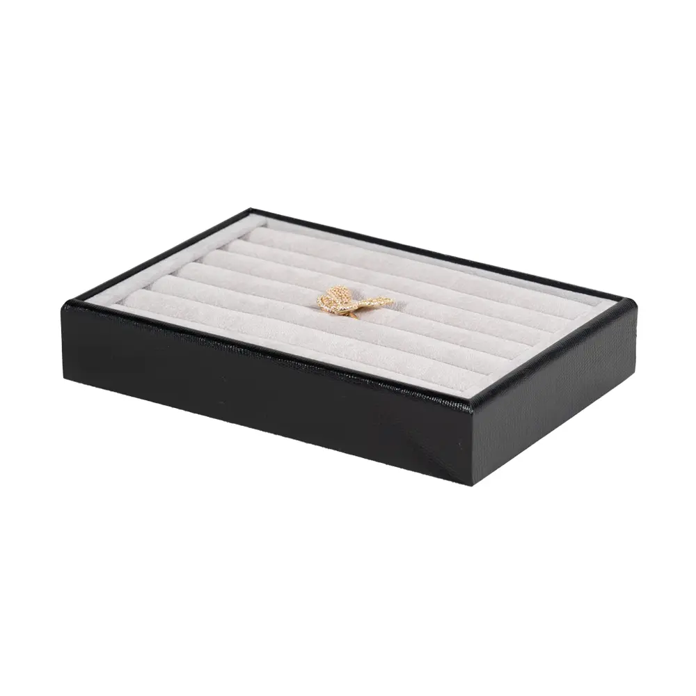 ring-display-tray-small-side-view-with-jewellery-TRR88BLGR ring display tray small side view with jewellery TRR88BLGR