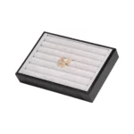 ring-display-tray-small-stand-side-view-with-jewellery-TRR88BLGR ring display tray small stand side view-with-jewellery-TRR88BLGR