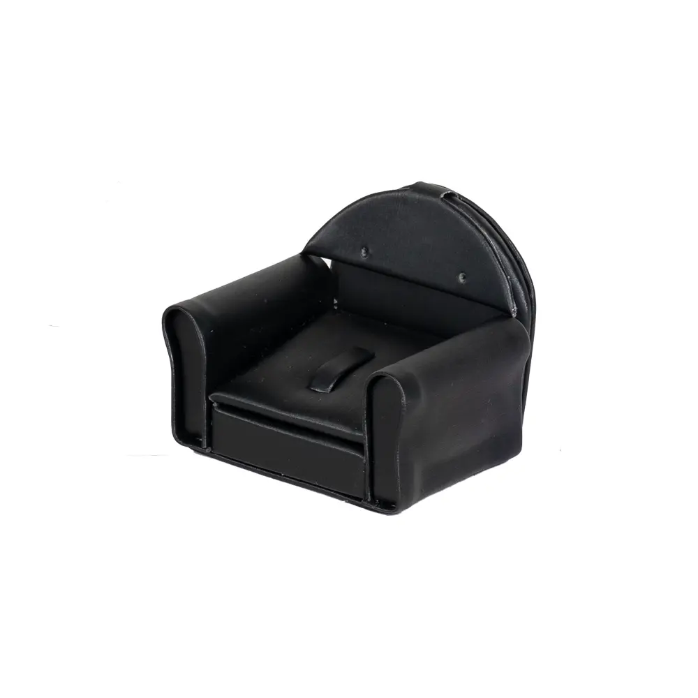 ring earring holder leatherette black angle view RES80S