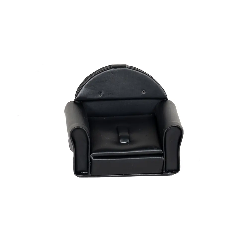ring earring holder leatherette black front view RES80S