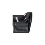 ring earring holder leatherette black side view with jewellery RES80S