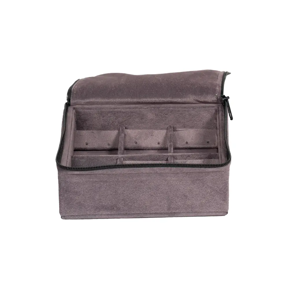 travel earring organiser velvet open front view ZTRE82-DGIG