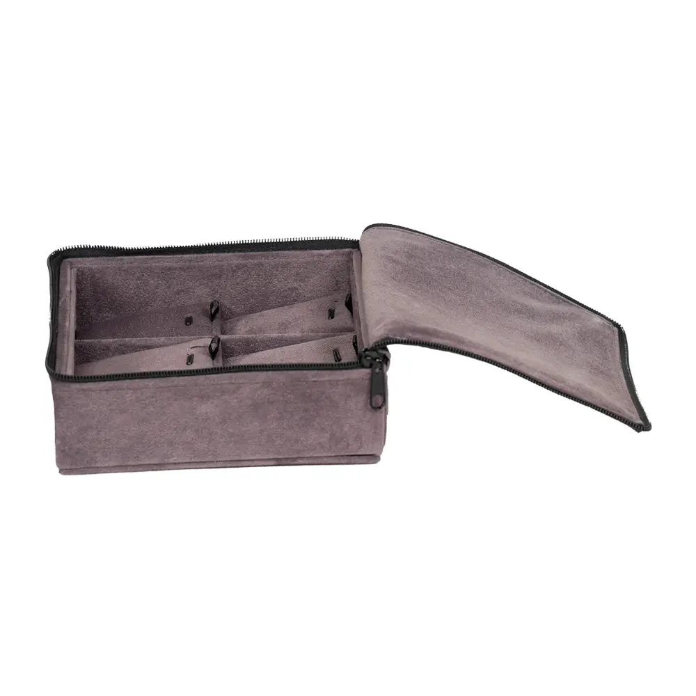 travel necklace organiser velvet open side view ZTRP82-DGI