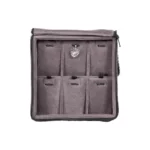 travel necklace organiser velvet open stand front view with jewellery-ZTRP82-DGIG