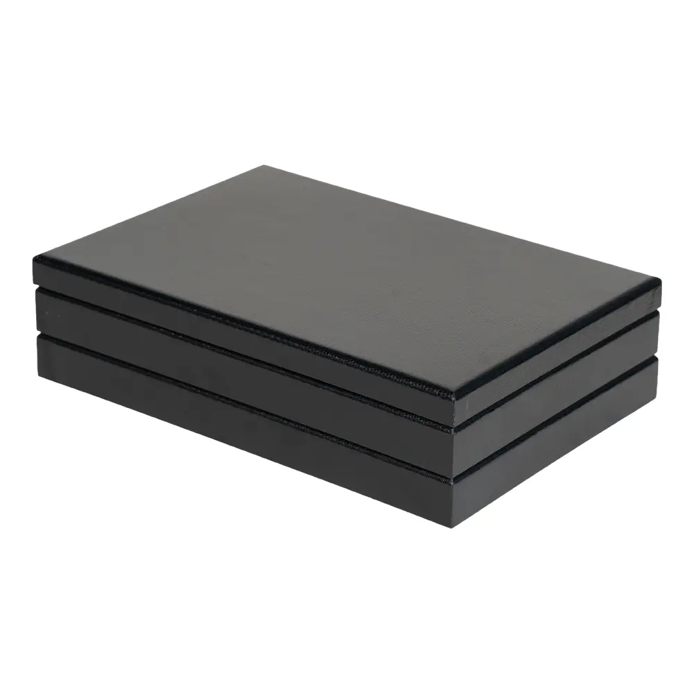 Jewellery Display Tray Lid black TC80 side view with two tray