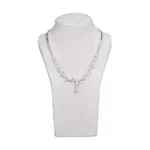 Jewelry-Necklace-Stand-medium-grey-velvet-front-with-necklace-NS83M