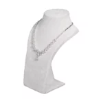 Jewelry-Necklace-Stand-medium-grey-velvet-side-with-necklace-NS83M